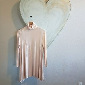 NWOT PIKO pale pink turtleneck dress